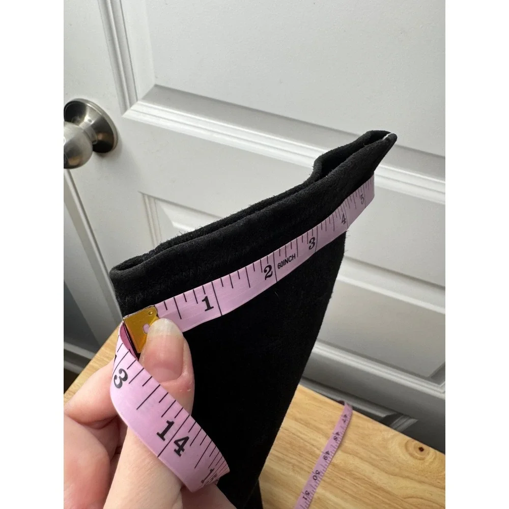 Stuart Weitzman Boots Black Suede Over the Knee Size 9 Wide - FLAW